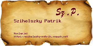 Szihelszky Patrik névjegykártya