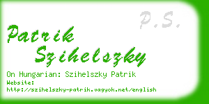 patrik szihelszky business card